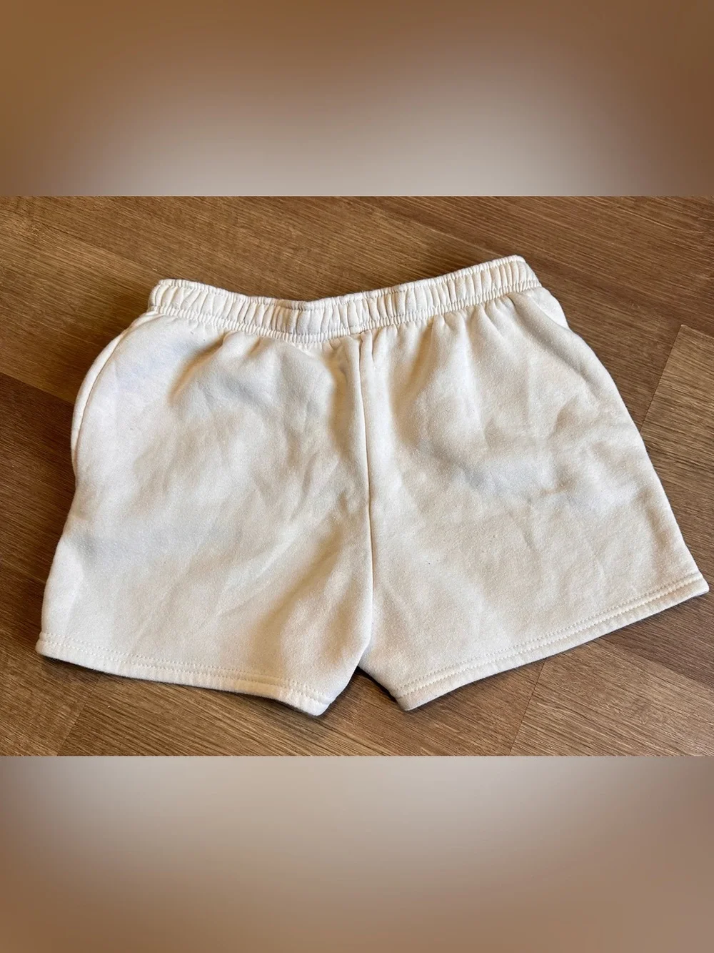 Cream sweat shorts